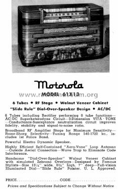 61X13 ; Motorola Inc. ex (ID = 1428533) Radio