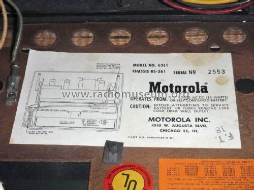 63L1 Ch= HS-361; Motorola Inc. ex (ID = 2231148) Radio