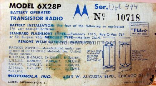 6X28P Ch= HS-638; Motorola Inc. ex (ID = 924598) Radio