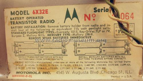 6X32E Ch= HS-563; Motorola Inc. ex (ID = 2217663) Radio