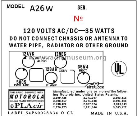 A26W ; Motorola Inc. ex (ID = 2934916) Radio