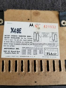 All Transistor X48E; Motorola Inc. ex (ID = 2399851) Radio