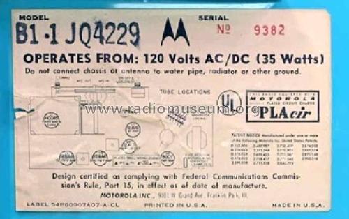 B1J Ch= HS-819; Motorola Inc. ex (ID = 2996559) Radio