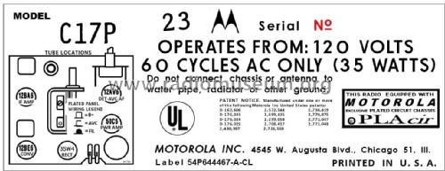 C17P Ch= HS-939; Motorola Inc. ex (ID = 2913020) Radio