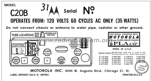 C20B Ch= HS-815; Motorola Inc. ex (ID = 2978622) Radio