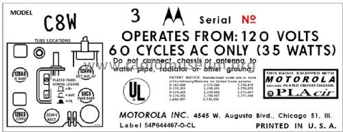 C8W Ch= HS-749; Motorola Inc. ex (ID = 2892888) Radio