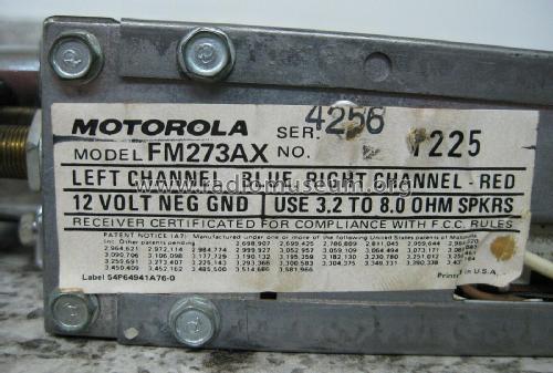 FM273AX; Motorola Inc. ex (ID = 2861907) Car Radio