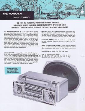 GV-800 ; Motorola Inc. ex (ID = 2811192) Car Radio