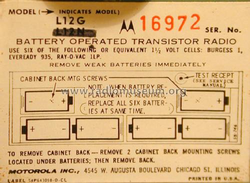 Power 8 L12N Ch= HS-728; Motorola Inc. ex (ID = 1129768) Radio