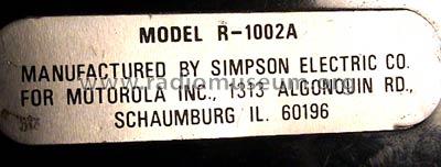 R -1002A ; Motorola Inc. ex (ID = 266400) Equipment