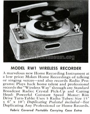 RW1 Wireless Recorder ; Motorola Inc. ex (ID = 1422531) Radio