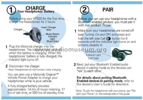 Stereo Headset Ht 820; Motorola Inc. ex (ID = 1487963) Speaker-P