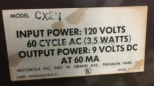 Tandem All Transistor CX2N; Motorola Inc. ex (ID = 2425556) Radio