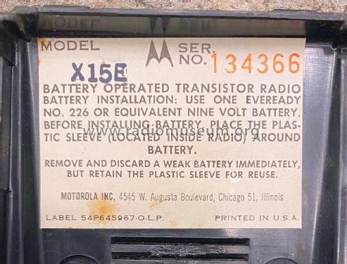 X15E Ch= HS-796; Motorola Inc. ex (ID = 2854392) Radio