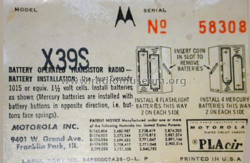 X39S ; Motorola Inc. ex (ID = 1118016) Radio