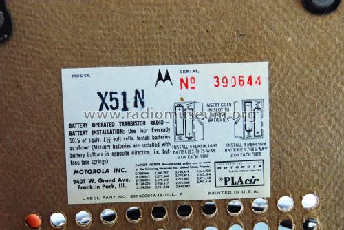 All Transistor X51, X51N ; Motorola Inc. ex (ID = 812732) Radio