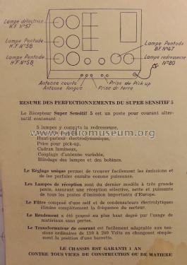 Supersensiitif 5 lampes ; MP; Paris (ID = 1955558) Radio