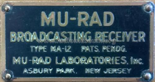 MA12; Mu-Rad Laboratories (ID = 2356797) Radio