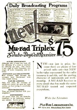 Triplex ; Mu-Rad Laboratories (ID = 1299689) Radio