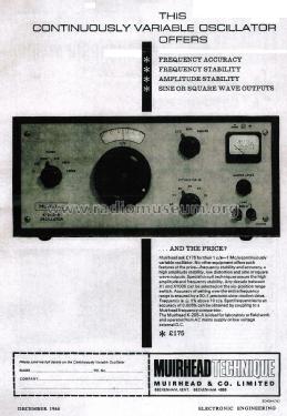 Oscillator K-205-A; Muirhead & Co. Ltd.; (ID = 2782642) Ausrüstung