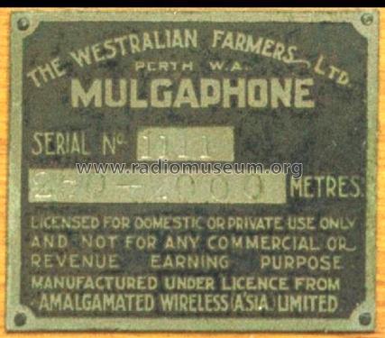 1 Valve Receiver in Oak Box Type D; Mulgaphone; Perth, (ID = 2628287) Radio