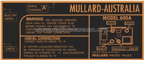 Meteor 600A; Mullard Radio (ID = 2779957) Radio