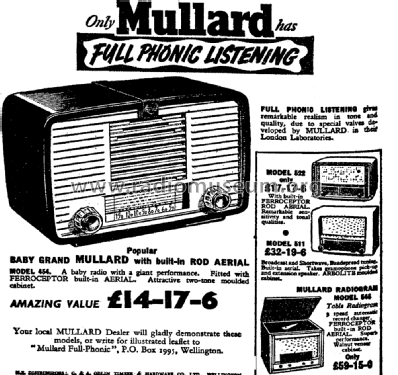 454; Mullard NZ, C. & A. (ID = 2785869) Radio