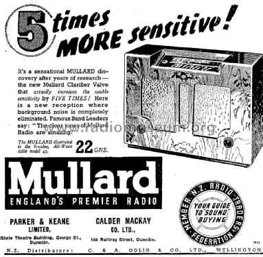 45A; Mullard NZ, C. & A. (ID = 3033605) Radio