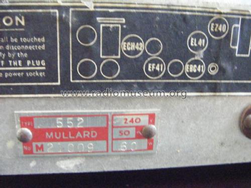 552; Mullard NZ, C. & A. (ID = 2796596) Radio