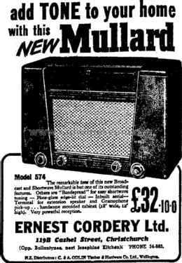 574; Mullard NZ, C. & A. (ID = 3118124) Radio