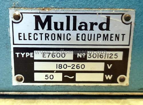High Speed Valve Tester E7600; Mullard Wireless, (ID = 2987732) Equipment
