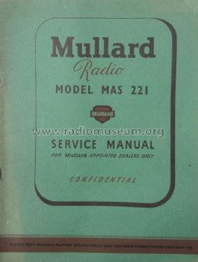 MAS221; Mullard Wireless, (ID = 1750407) Radio