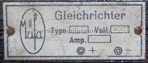 Gleichrichter Type 5; Müller, Radio- und (ID = 1430950) Strom-V