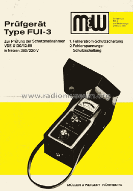 Prüfgerät für Fehlerstrom- und Fehlerspannungs-Schutzschaltung FUI-3; Müller & Weigert OHG (ID = 2593081) Ausrüstung