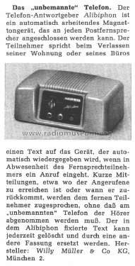 Alibiphon ; Müller, Willy: (ID = 2671335) Téléphonie