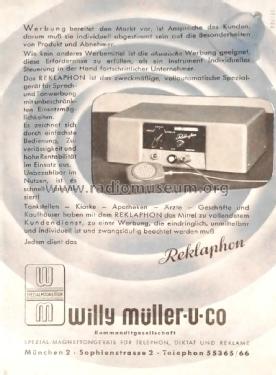 Reklaphon ; Müller, Willy: (ID = 2671419) Telefonie