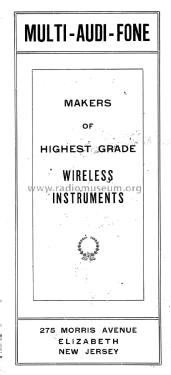 Multi-Audi-Fone Wireless Instruments catalog 1916; Multi-Audi-Fone; (ID = 1784872) Paper