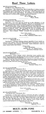 Multi-Audi-Fone Wireless Instruments catalog 1916; Multi-Audi-Fone; (ID = 1784887) Paper