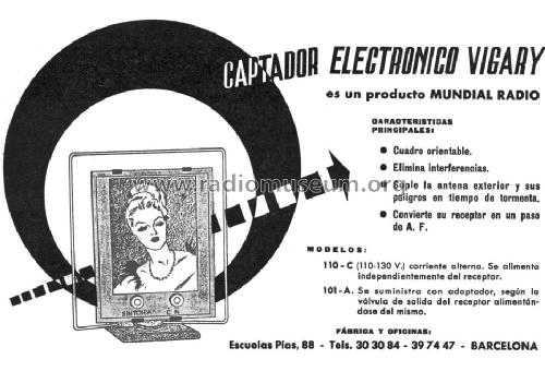 Captador Electrónico Vigary 101-A; Mundial Radio; (ID = 1379991) Antenne
