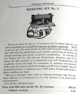 Crystal Receiving Set No. 2; Murdock, WM.J. Co.; (ID = 1562038) Crystal