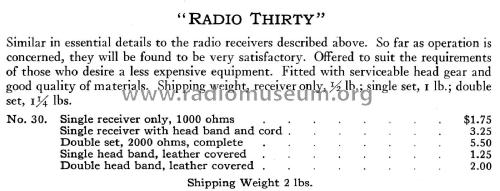 Radio Receivers No.30; Murdock, WM.J. Co.; (ID = 2431810) Speaker-P