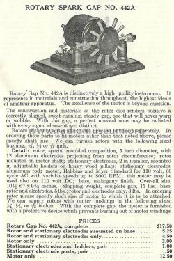 Rotary Spark Gap No. 442A; Murdock, WM.J. Co.; (ID = 1978746) Amateur-D