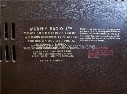A188C; Murphy Radio Ltd.; (ID = 1409804) Radio
