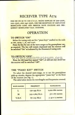 A574; Murphy Radio Ltd.; (ID = 1802804) Radio