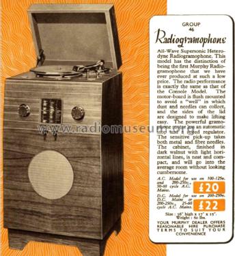 D46RG; Murphy Radio Ltd.; (ID = 2740360) Radio