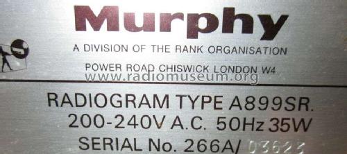 Transistorised Radiogram A899SR; Murphy Radio Ltd.; (ID = 2685184) Radio