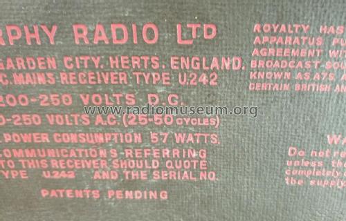 U242; Murphy Radio Ltd.; (ID = 3092253) Radio