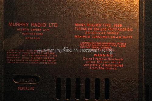 U698; Murphy Radio Ltd.; (ID = 1051129) Radio