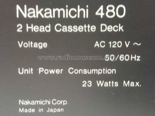 2 Head Cassette Deck 480; Nakamichi Co.; Tokyo (ID = 2982697) R-Player