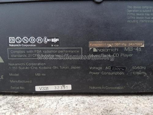 MusicBank Compact Disc Player MB-4S; Nakamichi Co.; Tokyo (ID = 2361816) R-Player